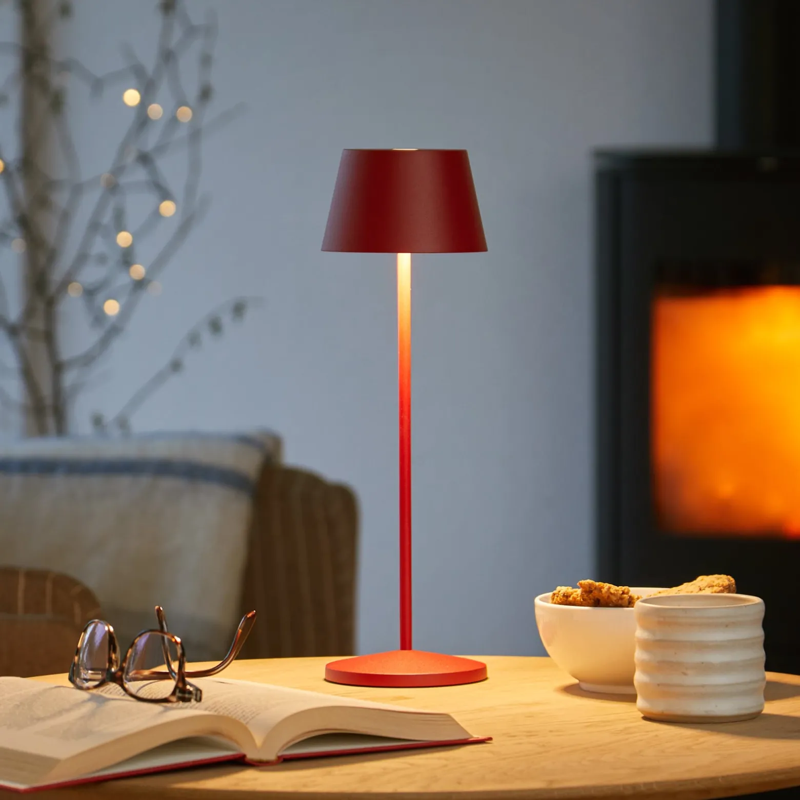 LOOM DESIGN LED ladattava terassivalaisin Modi rubiininpunainen 36 cm CCT