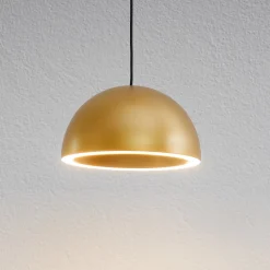 LOOM DESIGN LED-riippuvalaisin Curve, kullansävyinen alumiini, Ø 14 cm