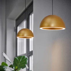LOOM DESIGN LED-riippuvalaisin Curve, kullansävyinen alumiini, Ø 14 cm