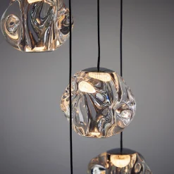LOOM DESIGN LED-riippuvalaisin Ice Ball, kromi/kirkas, 5-valo, 5 valoa