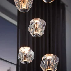 LOOM DESIGN LED-riippuvalaisin Ice Ball, kromi/kirkas, 5-valo, 5 valoa