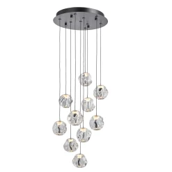 LOOM DESIGN LED-riippuvalaisin Ice Ball, kromi/kirkas 10-valo 10 valoa