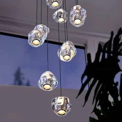 LOOM DESIGN LED-riippuvalaisin Ice Ball, kromi/kirkas 10-valo 10 valoa
