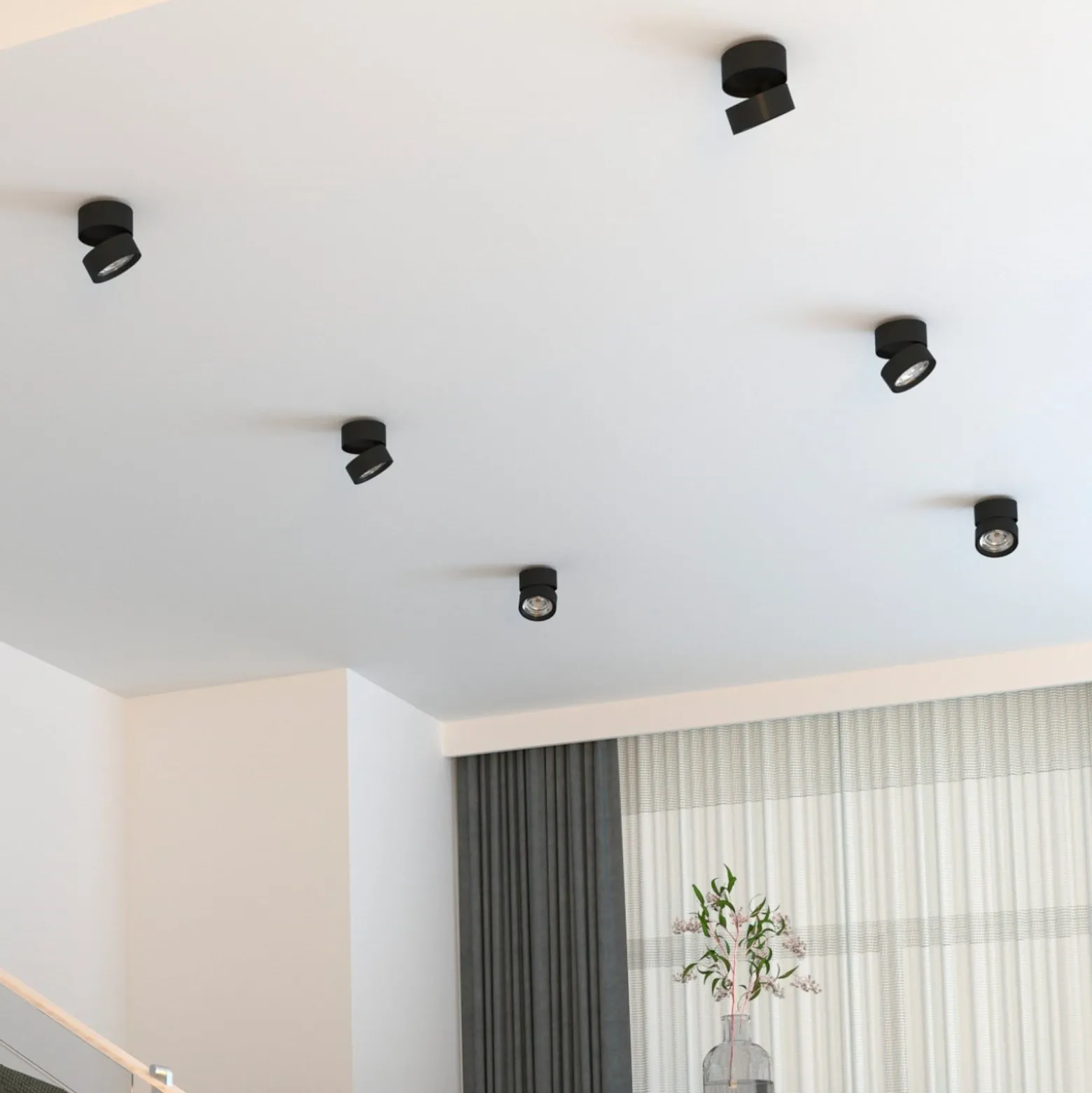 LOOM DESIGN Ray LED kattospotti Ø9.3cm 13W musta