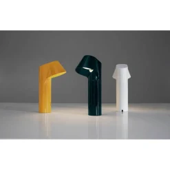 LOOMG DESIGN LED-akkukäyttöinen pöytävalaisin Willow, keltainen, alumiini, IP54