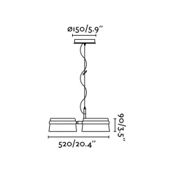 Loop LED-ripustusvalaisin, kirsikka/musta, puu, pituus 52 cm