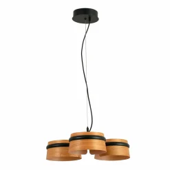 Loop LED-ripustusvalaisin, kirsikka/musta, puu, pituus 52 cm