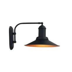 Lorato seinävalaisin, musta, korkeus 25 cm, metalli, E27