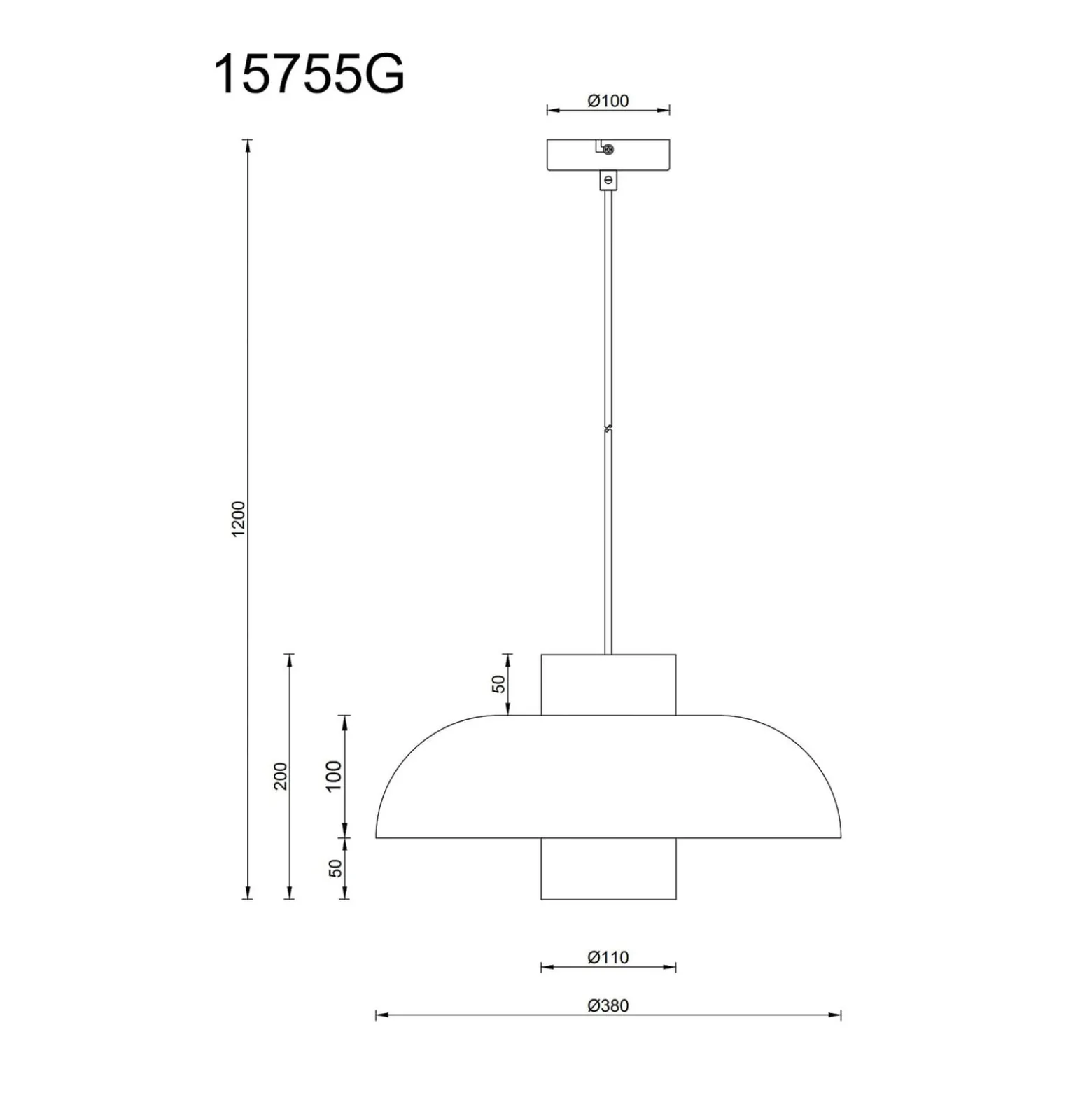 Lowe-riippuvalo, matta vihreä, Ø 38 cm, metallia