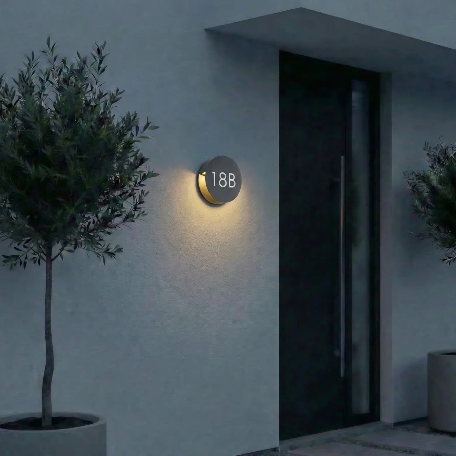 Lucande Advero LED-ulkoseinälamppu, antrasiitti, talonumero CCT