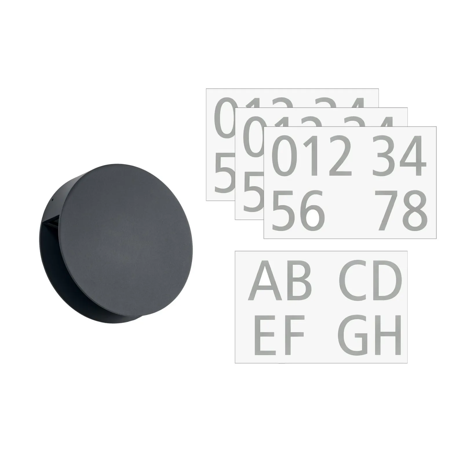 Lucande Advero LED-ulkoseinälamppu, antrasiitti, talonumero CCT