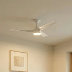 Lucande Airona LED-kattotuuletin, valkoinen, tasavirtakäyttöinen, hiljainen,