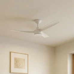 Lucande Airona LED-kattotuuletin, valkoinen, tasavirtakäyttöinen, hiljainen,