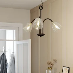 Lucande Anjita -riippuvalo, lasivarjostin, 3-lamp.