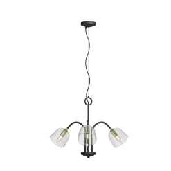 Lucande Anjita -riippuvalo, lasivarjostin, 3-lamp.