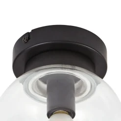 Lucande Badolo kattovalaisin, musta, lasia, Ø 15 cm, IP44