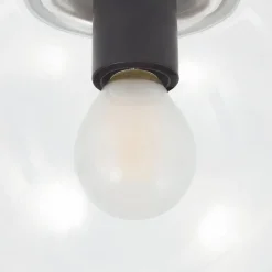 Lucande Badolo kattovalaisin, musta, lasia, Ø 15 cm, IP44