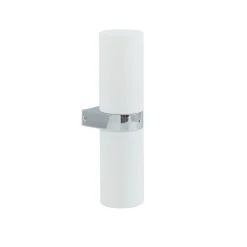Lucande Basolo kylpyhuoneen seinävalaisin, kromi, korkeus 31.5cm, lasi, IP44