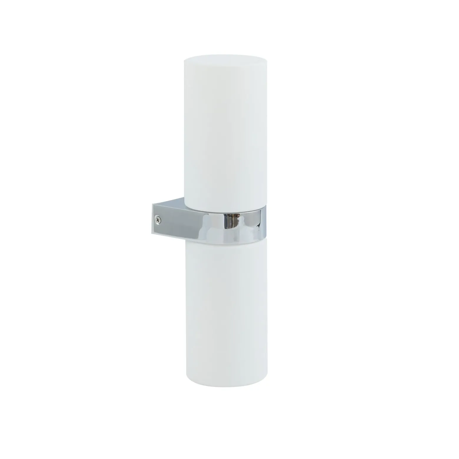 Lucande Basolo kylpyhuoneen seinävalaisin, kromi, korkeus 31.5cm, lasi, IP44