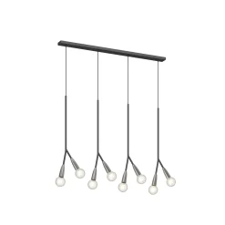 Lucande Carlea -riippuvalo, 8-lamp. musta-nikkeli