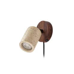 Lucande Carlotta -seinäkohdevalaisin, halkaisija 10 cm, beige, betoni, GU10