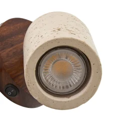 Lucande Carlotta -seinäkohdevalaisin, halkaisija 10 cm, beige, betoni, GU10