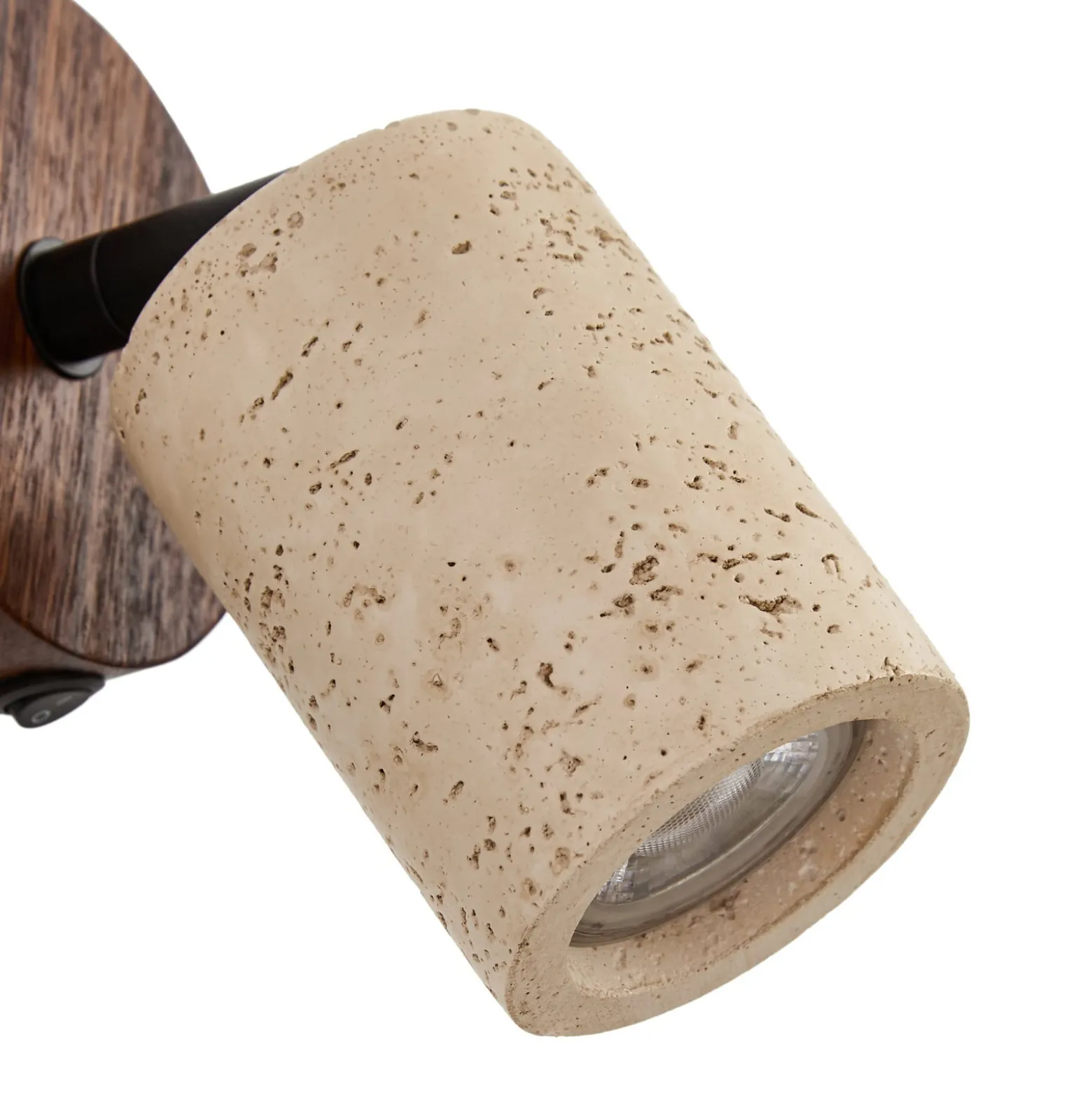 Lucande Carlotta -seinäkohdevalaisin, halkaisija 10 cm, beige, betoni, GU10