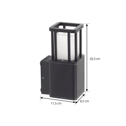 Lucande Dakil LED-ulkoseinävalaisin, musta, alumiini