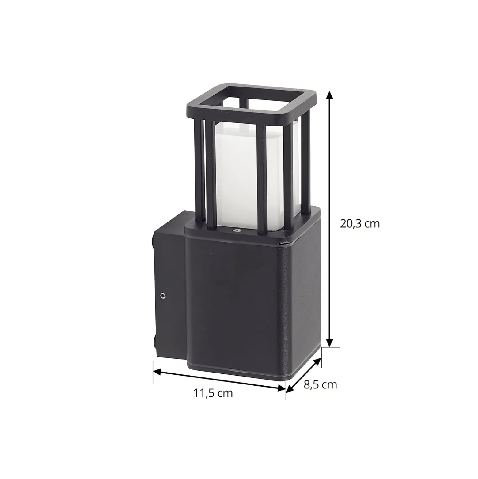Lucande Dakil LED-ulkoseinävalaisin, musta, alumiini