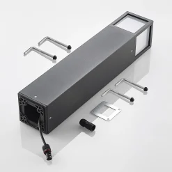 Lucande Dewari polkuvalaisin, E27, 65 cm, tummanharmaa, IP54