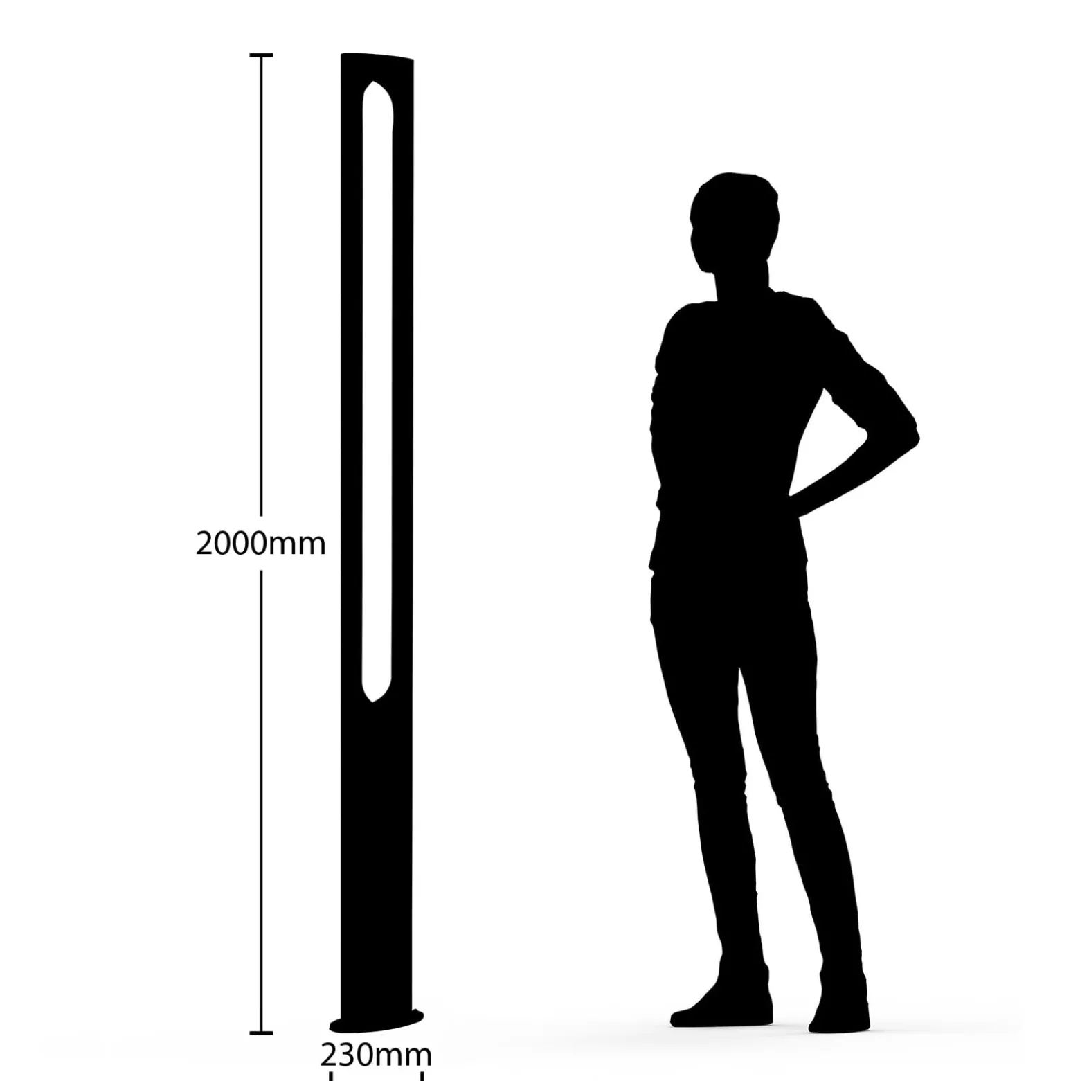 Lucande Dovino -LED-pylväsvalaisin, 200 cm