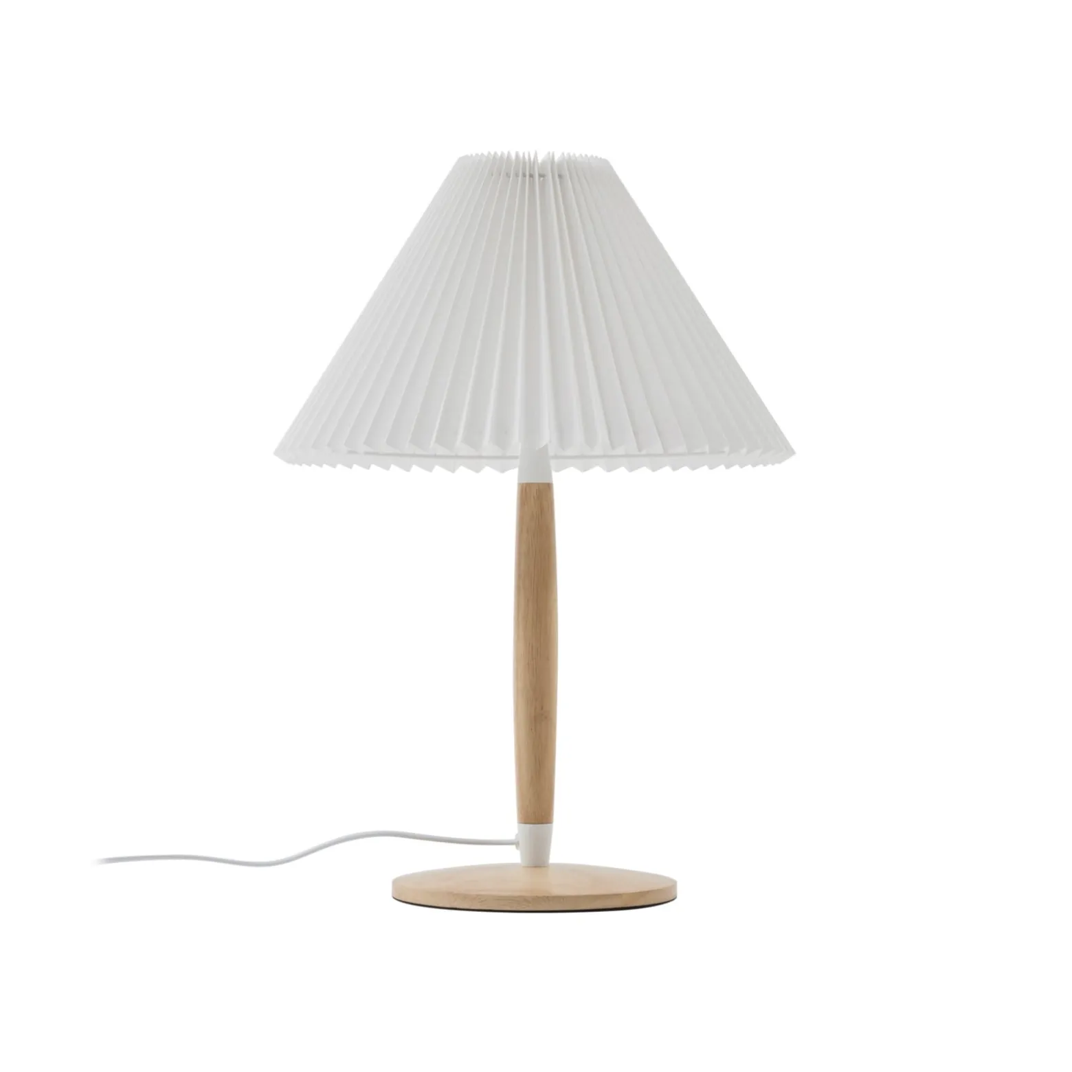 Lucande Ellorin pöytävalaisin, valkoinen, puu, Ø 37 cm, E27