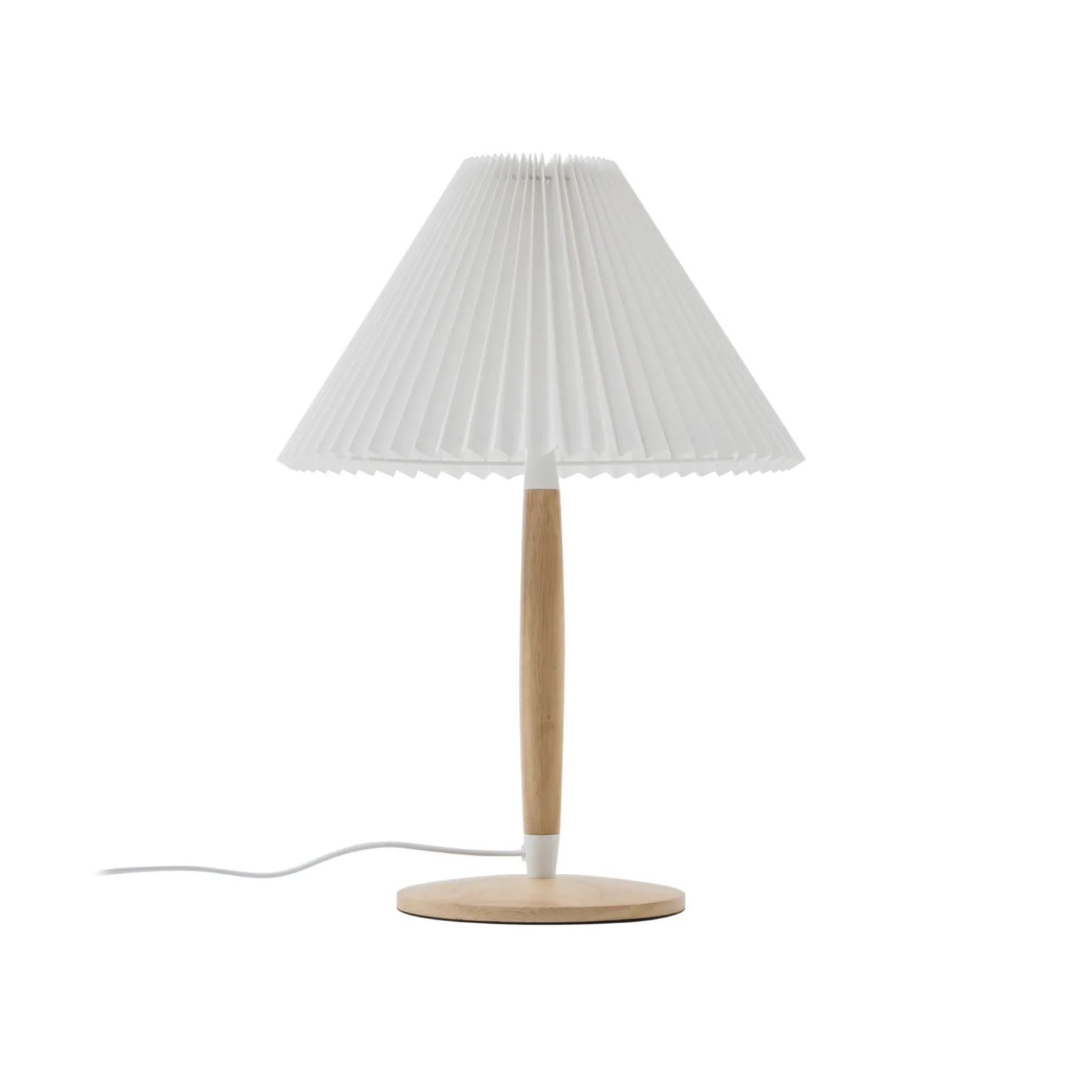 Lucande Ellorin pöytävalaisin, valkoinen, puu, Ø 37 cm, E27