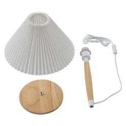 Lucande Ellorin pöytävalaisin, valkoinen, puu, Ø 37 cm, E27