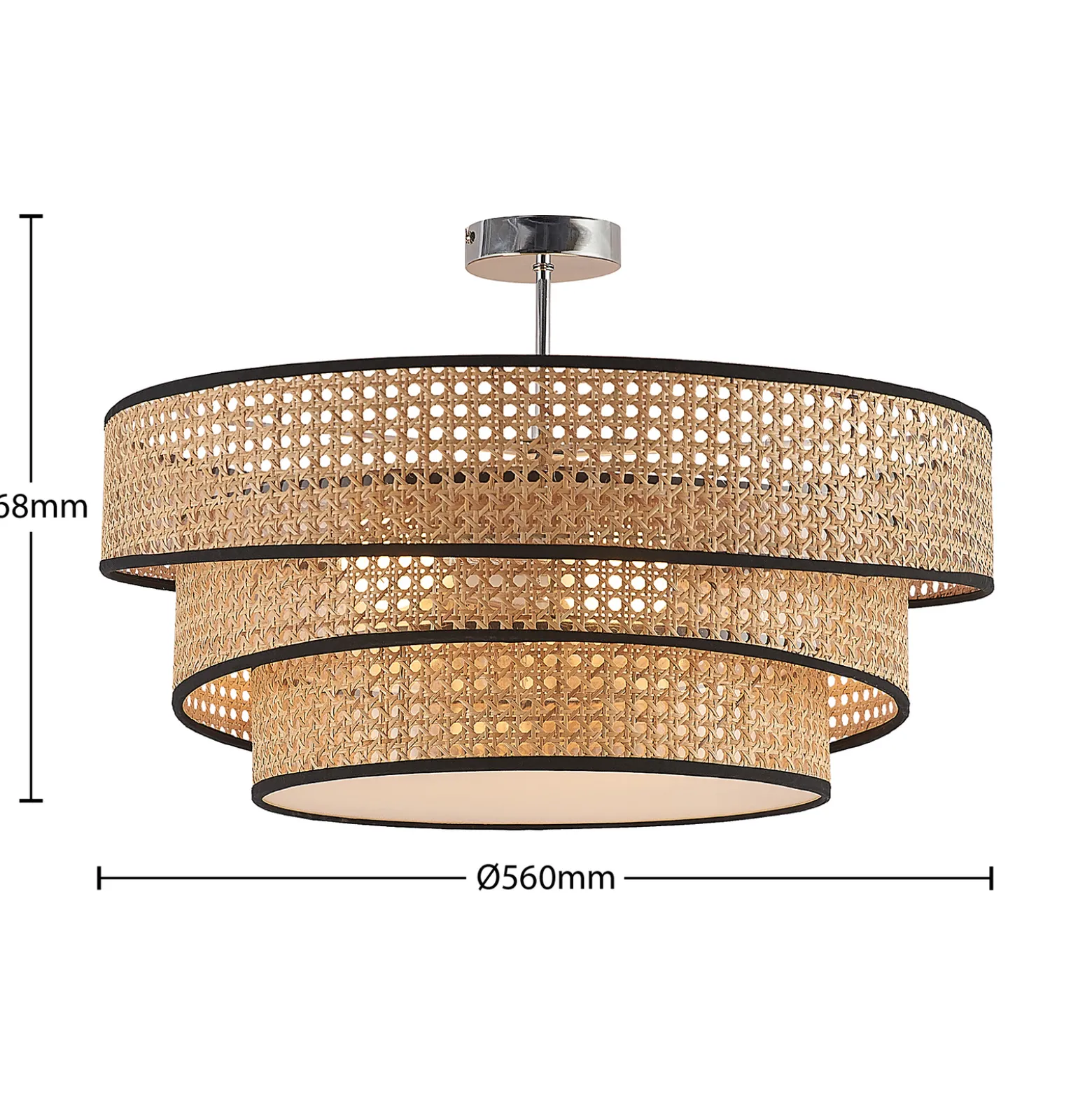Lucande Elowen kattovalaisin, Ø 56 cm, rottinki, bambu
