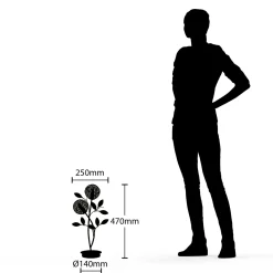 Lucande Evory pöytävalaisin, 48 cm, 2-valo, musta/kulta, G9