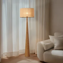 Lucande Fabrena lattiavalaisin, luonnonväri, bambu, korkeus 138 cm