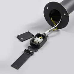 Lucande Fenia LED-pylväsvalaisin, 60 cm, anturi, IP54, antrasiittipunainen