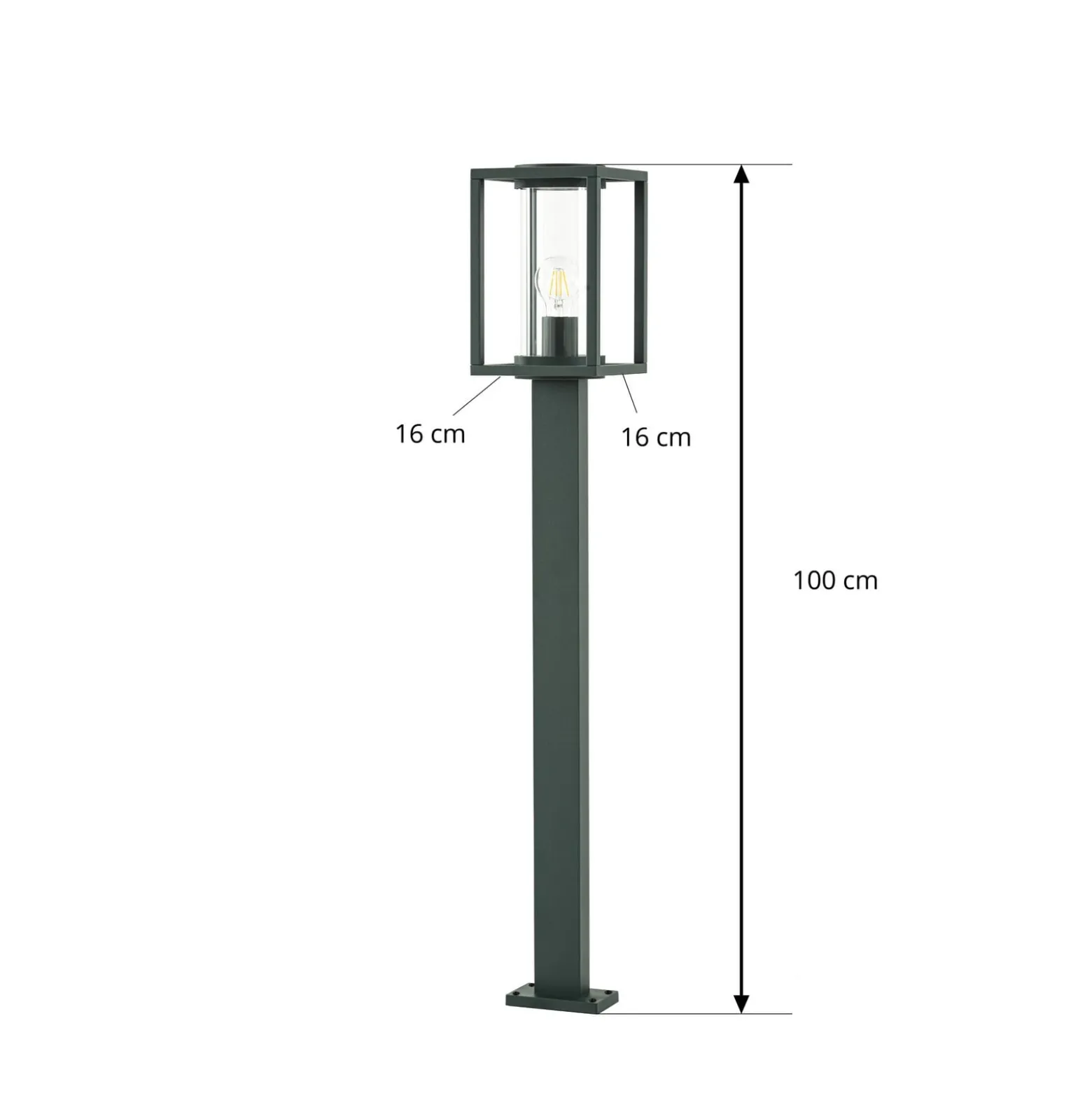 Lucande Ferda-pylväsvalaisin, 100 cm, vihreä, IP44