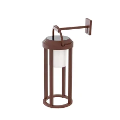 Lucande 2-in-1 LED-aurinkokäyttöinen seinävalaisin Tilena, ruoste, pyöreä,