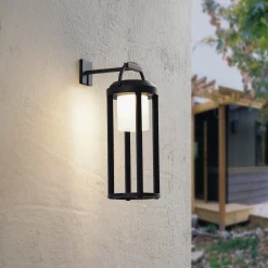 Lucande 2-in-1 LED-aurinkovalaisin Tilena, musta, pyöreä, alumiinia