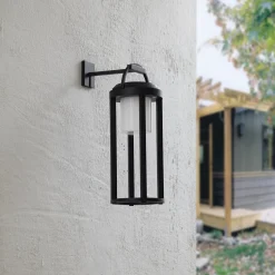 Lucande 2-in-1 LED-aurinkovalaisin Tilena, musta, pyöreä, alumiinia