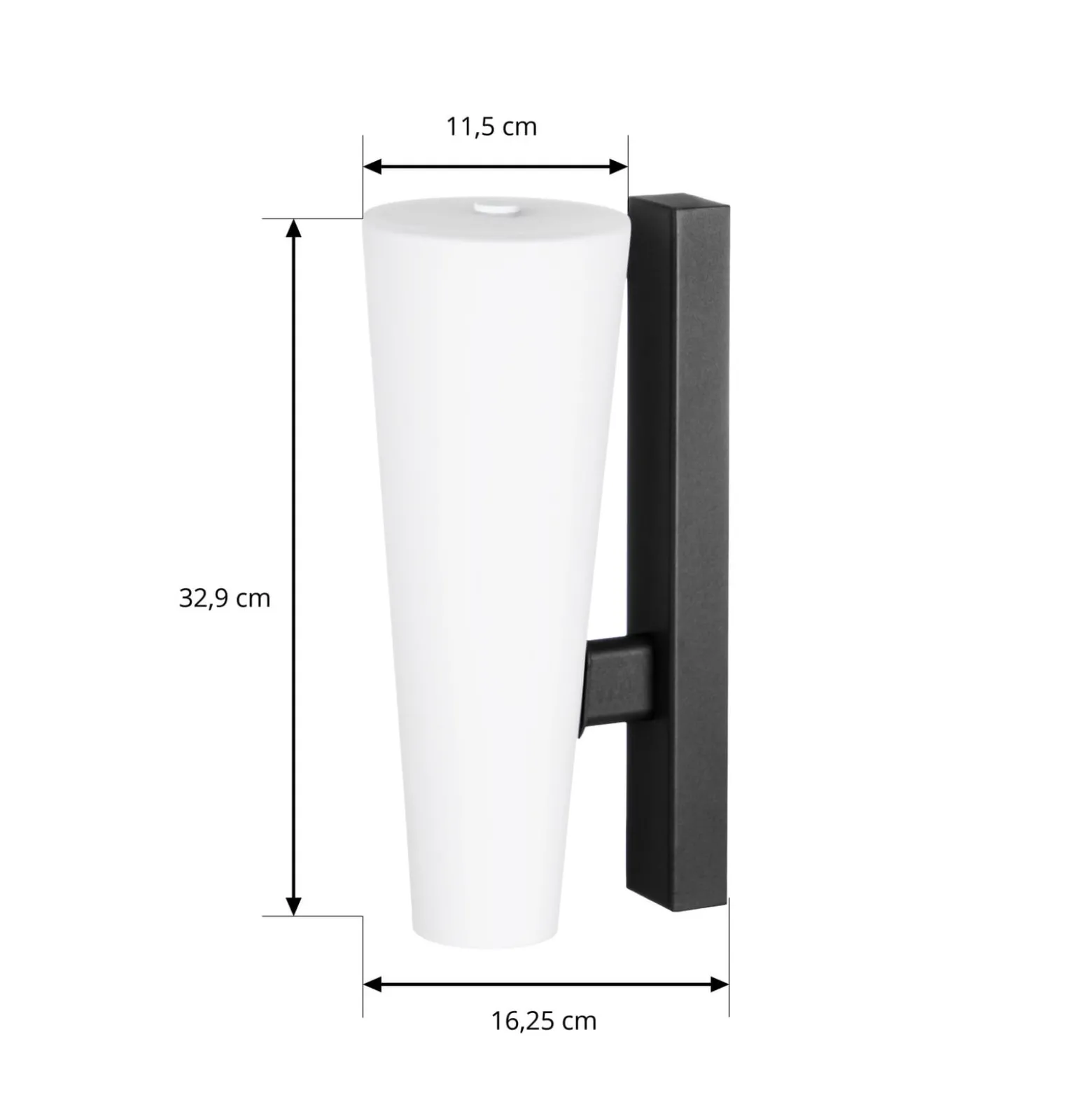 Lucande Jovra LED-ulkoseinävalaisin, musta, korkeus 32 cm