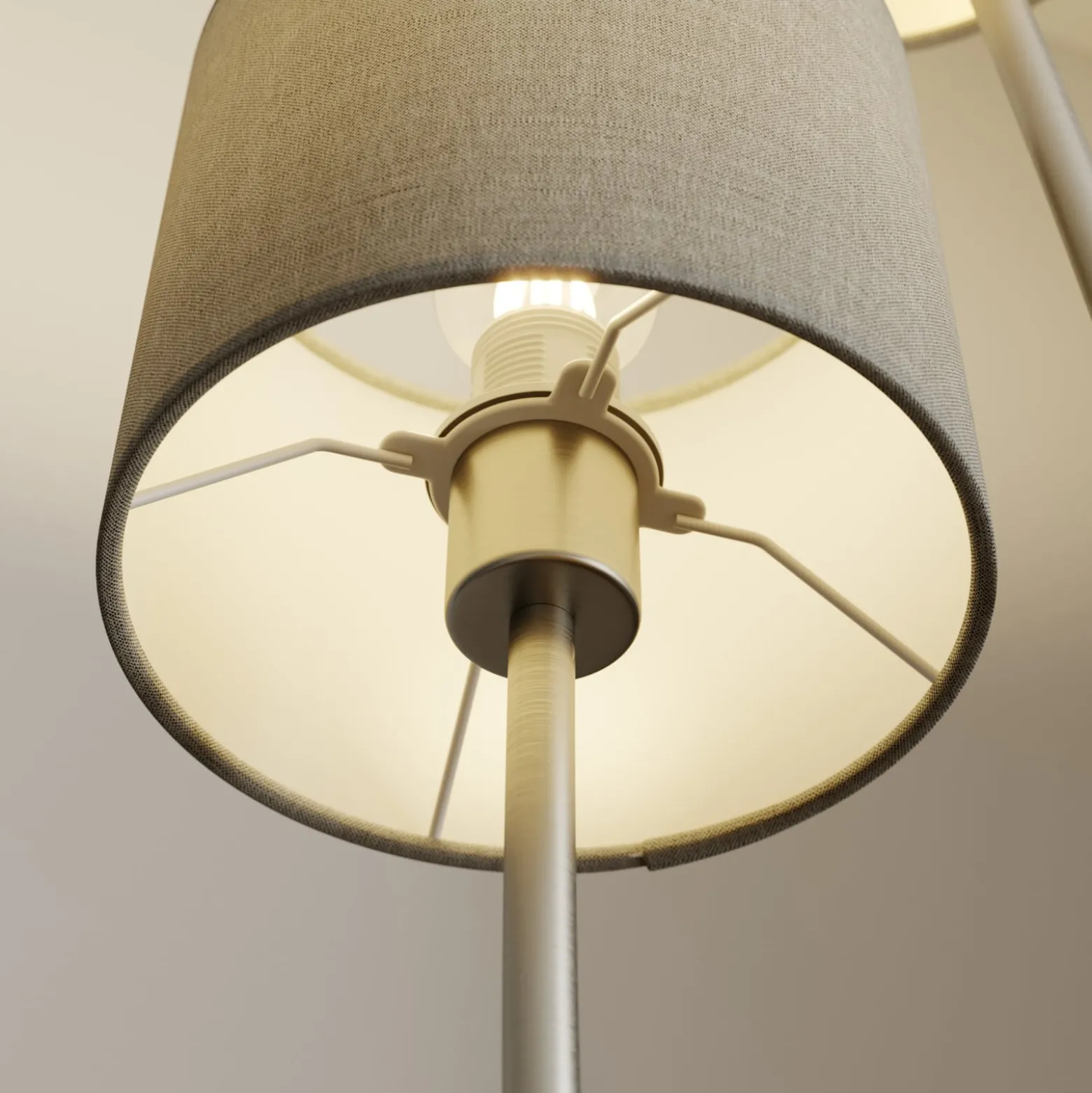 Lucande Juljana -lattiavalo, 2-lamp., kangas