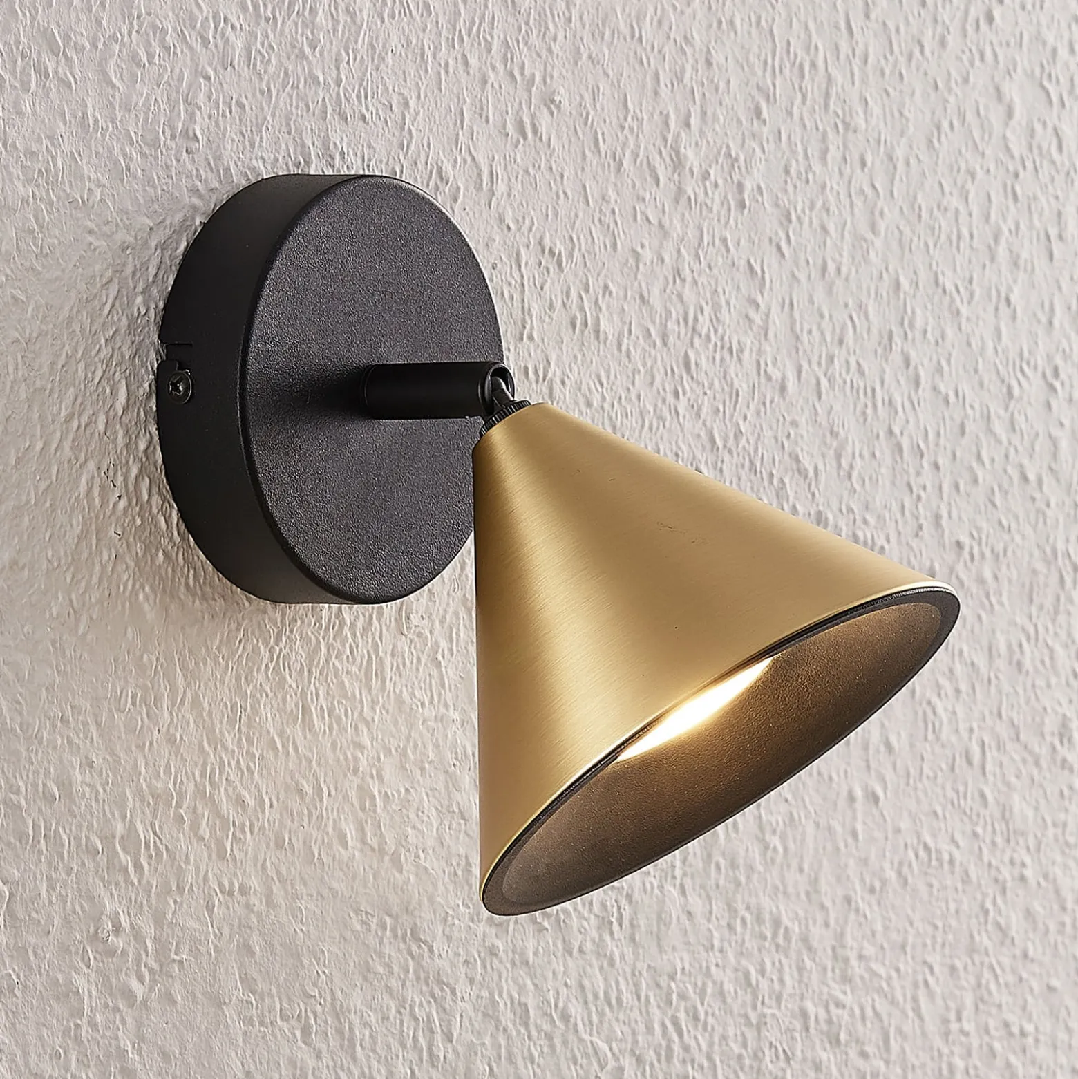 Lucande Kartio -kattovalaisin, 1-lamp., messinki
