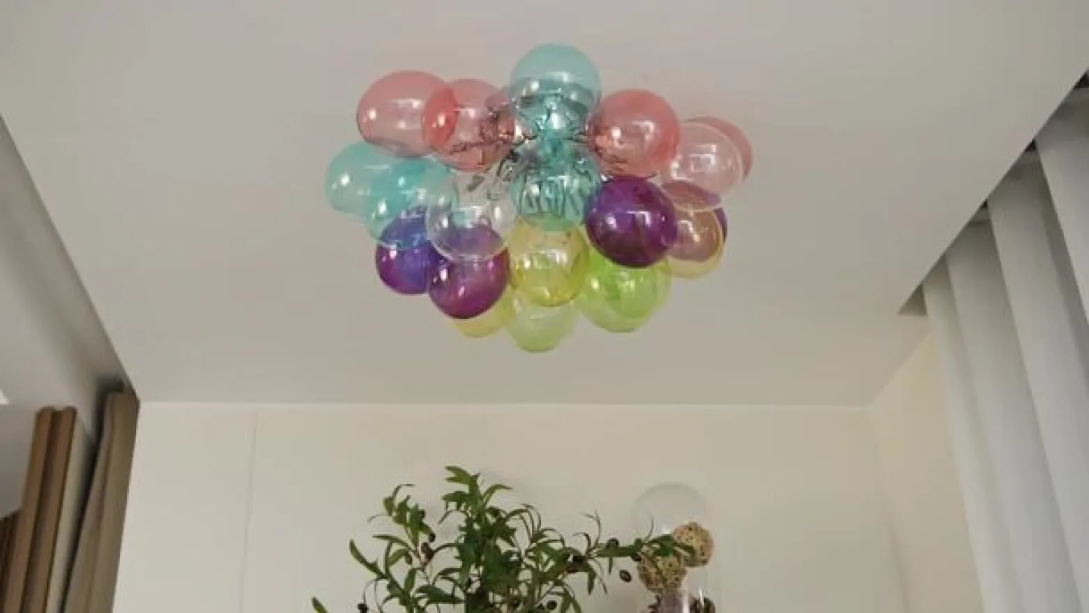 Lucande kattovalaisin Diborah, värikäs, lasi, Ø 50 cm, G9