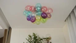Lucande kattovalaisin Diborah, värikäs, lasi, Ø 50 cm, G9