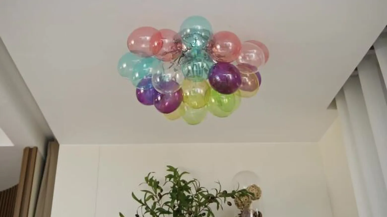 Lucande kattovalaisin Diborah, värikäs, lasi, Ø 50 cm, G9
