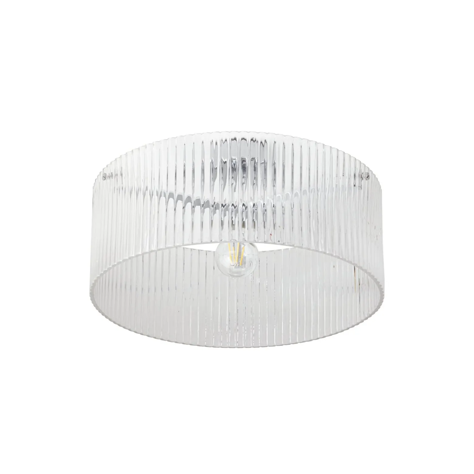 Lucande kattovalaisin Meritt, kromi/kirkas, Ø 40 cm, lasi