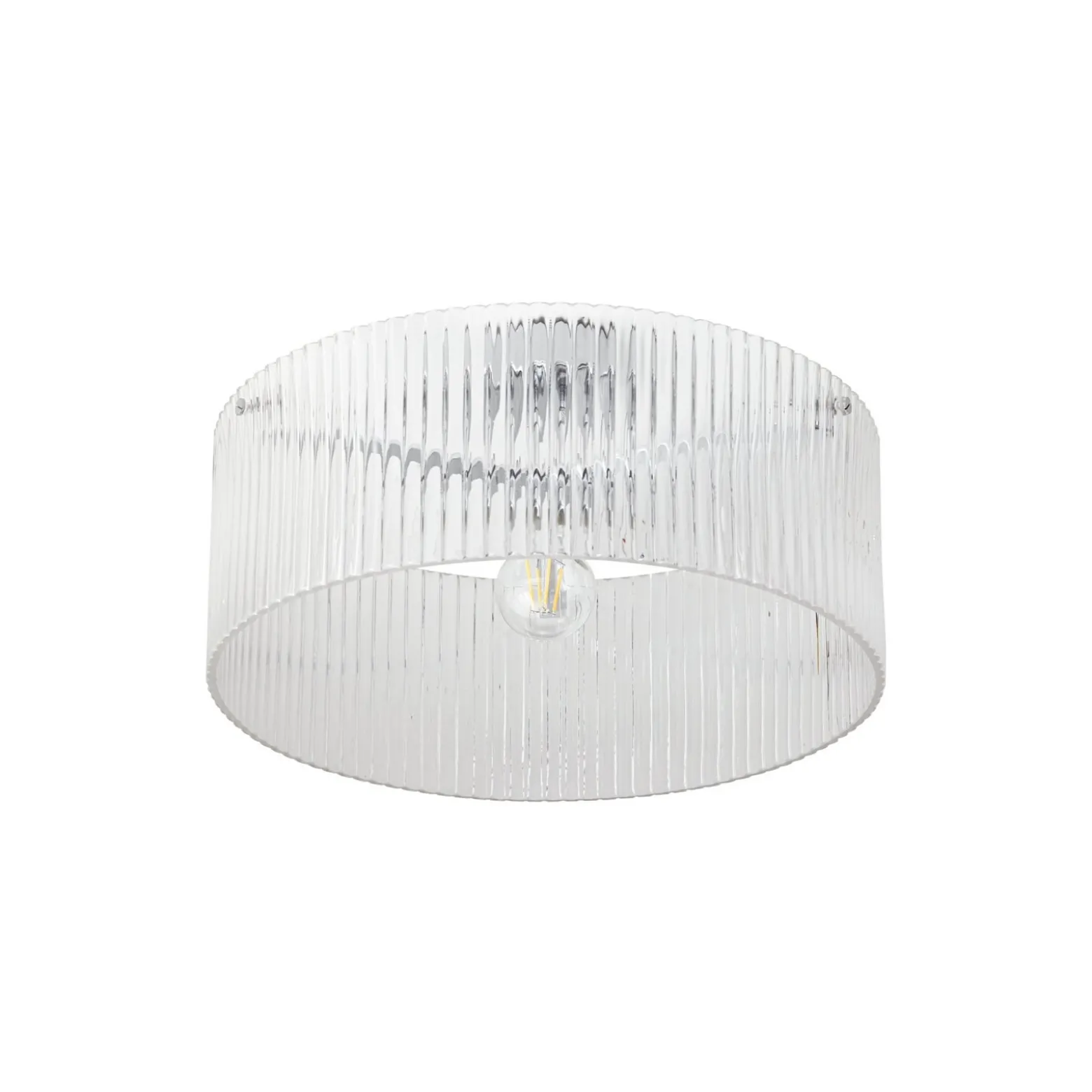 Lucande kattovalaisin Meritt, kromi/kirkas, Ø 40 cm, lasi
